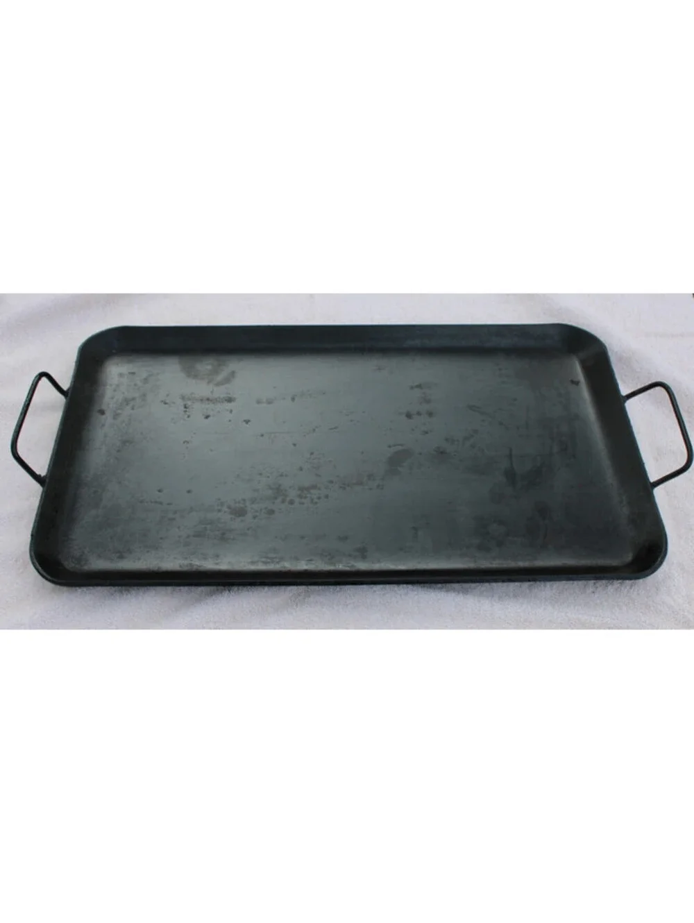 VTG Cast Iron Flat Griddle/Skillet 19.5x11.5 w/Handles Cleaned & Seasoned SMOOTH
